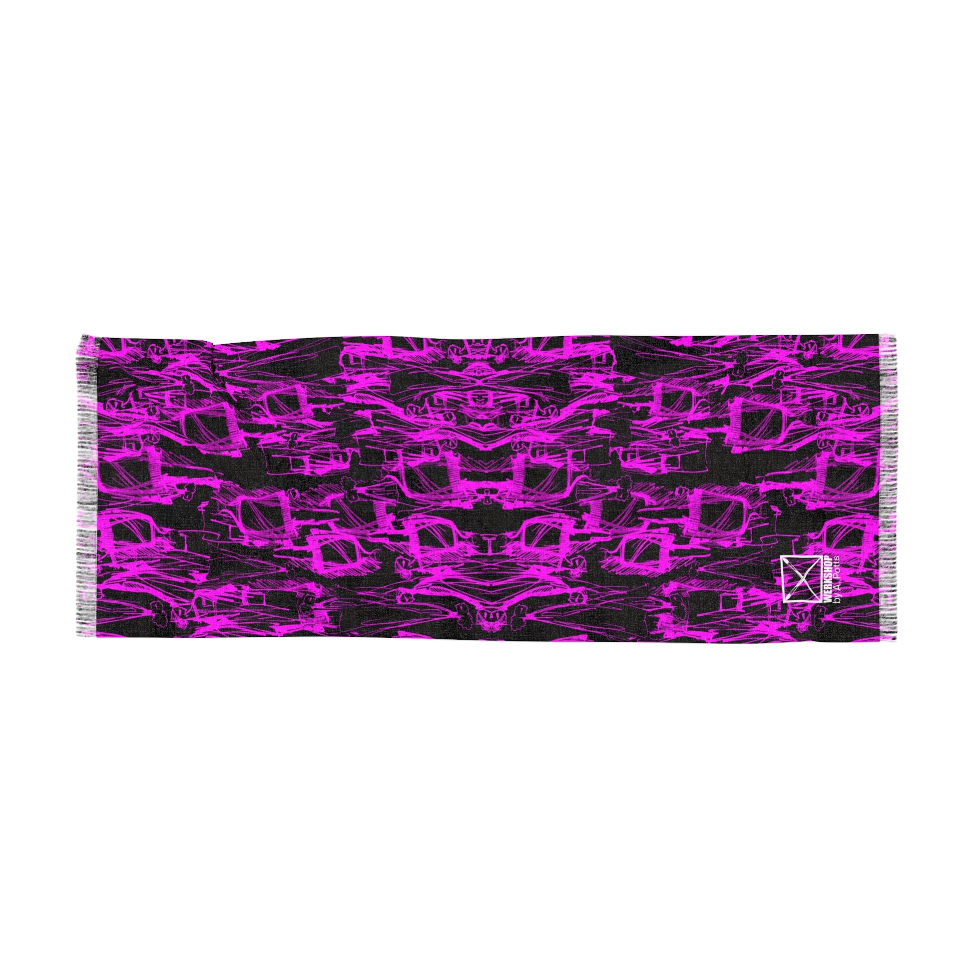 ALL PEOPLE OPTIC SCARF- BLACK/PINK
