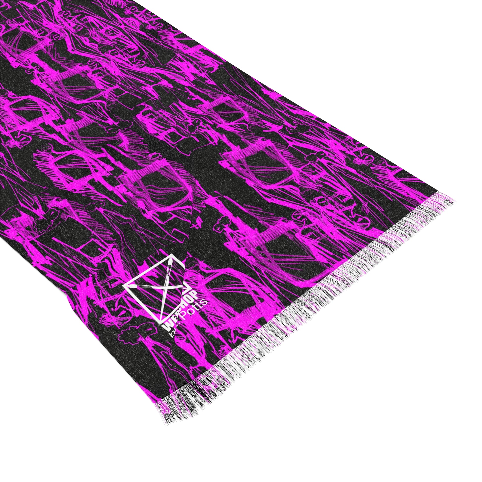 ALL PEOPLE OPTIC SCARF- BLACK/PINK
