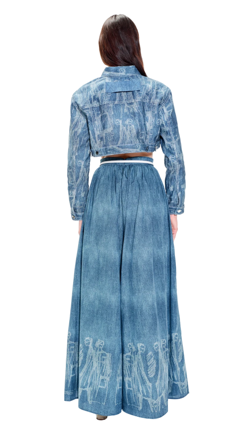 ALL PEOPLE Border Printed Palazzo Pants