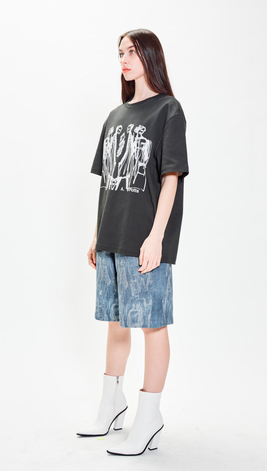 ALL PEOPLE Logo Artwerk printed Boxy T-Shirt