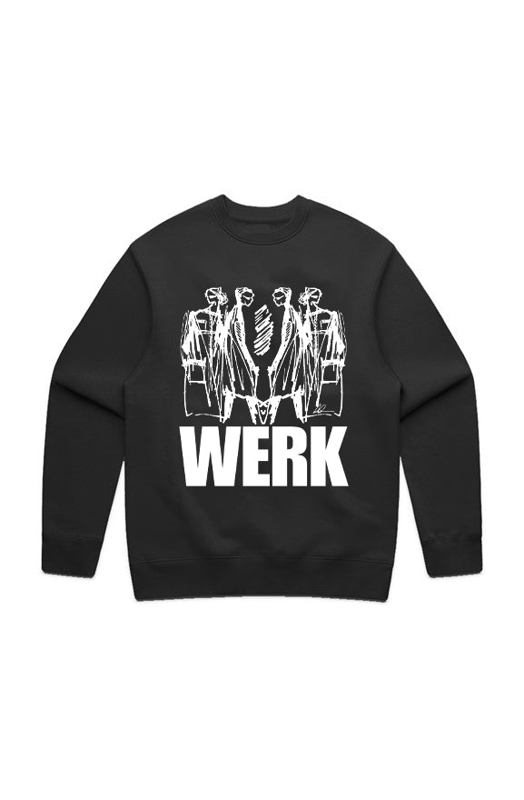 WERK MIRROR COUPLE RELAXED SWEATHIRT - BLACK
