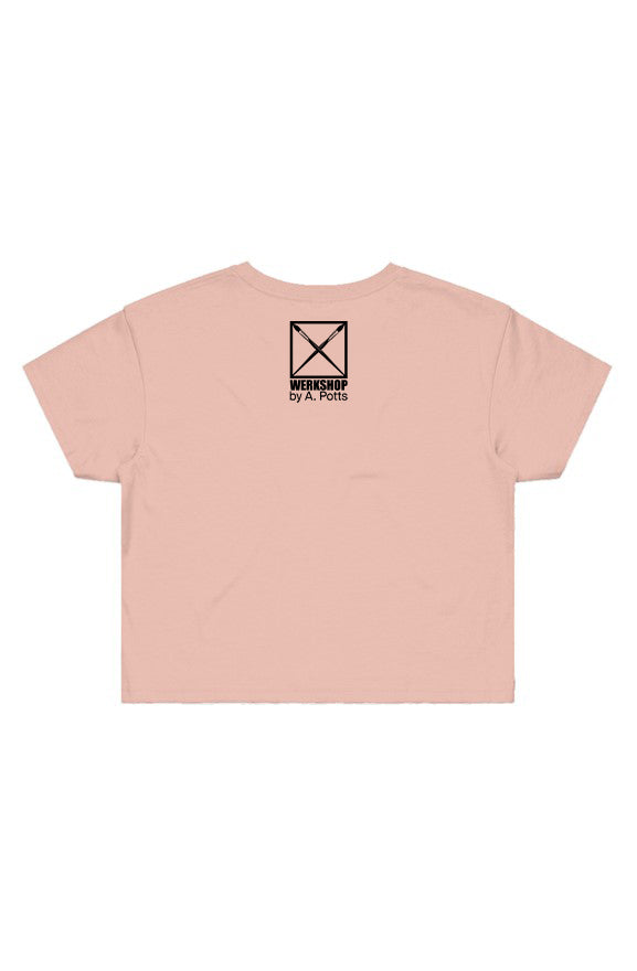 MIRROR EARRINGS CROP T-SHIRT - PALE PINK