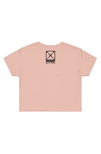 MIRROR EARRINGS CROP T-SHIRT - PALE PINK