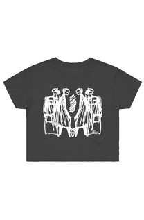 MIRROR COUPLE CROP T-SHIRT - BLACK
