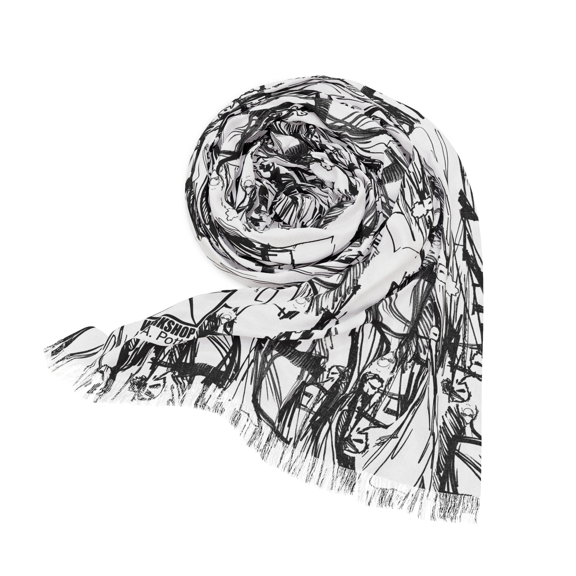 ALL PEOPLE OPTIC SCARF - Black/White