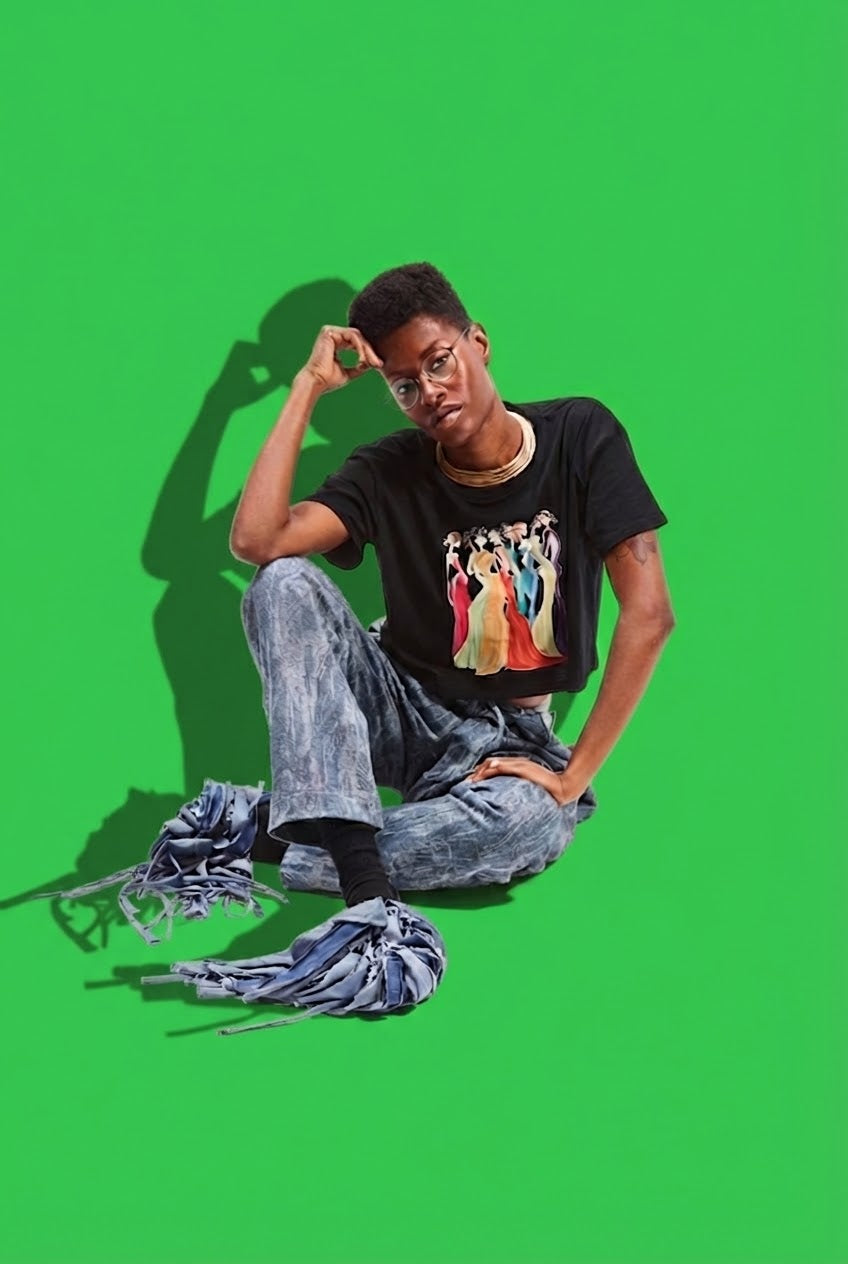 RAINBOW GIRLS CROPPED TEE