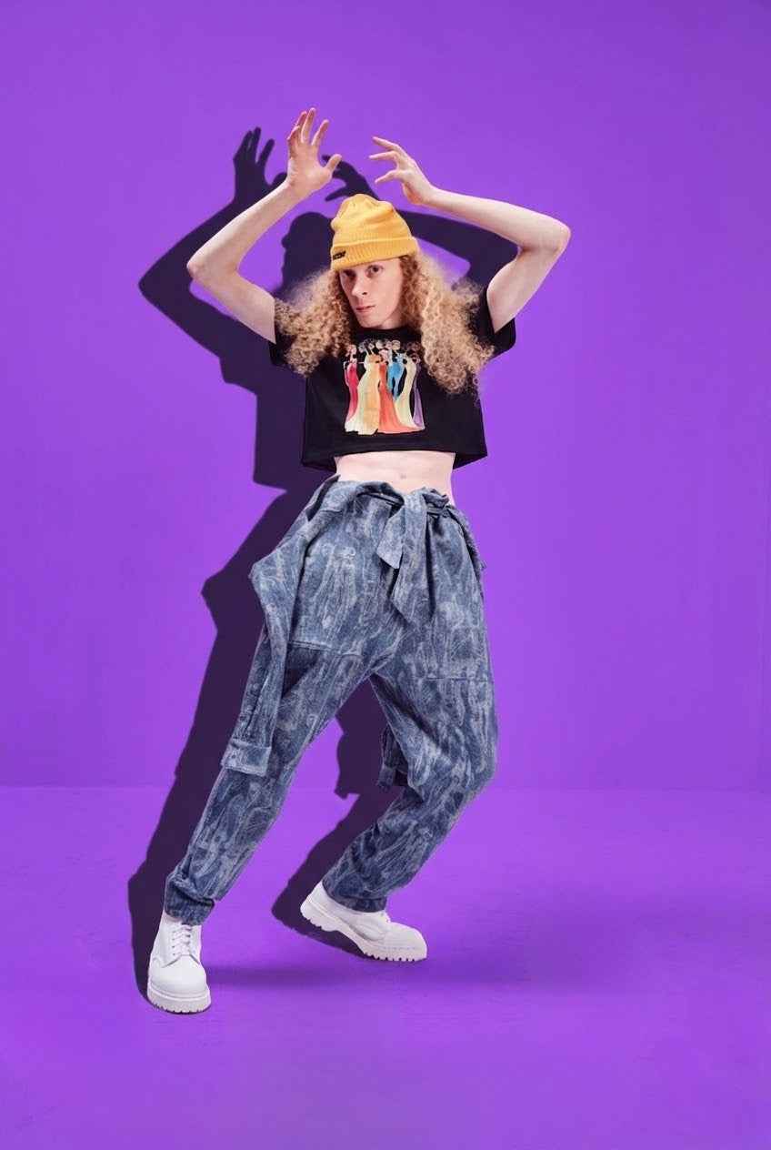 RAINBOW GIRLS CROPPED TEE