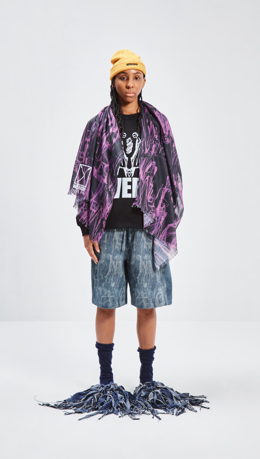 ALL PEOPLE OPTIC SCARF- BLACK/PINK