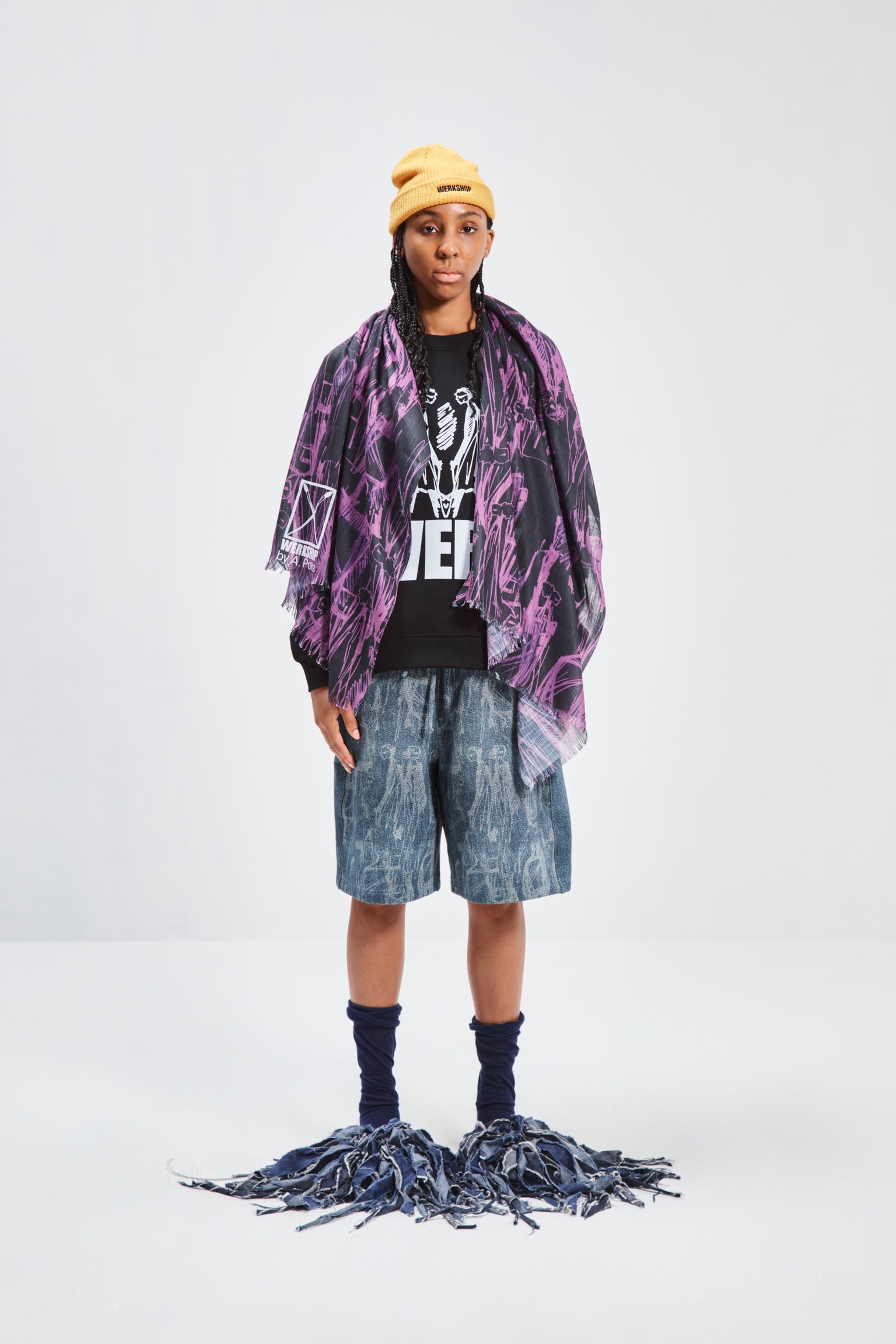 ALL PEOPLE OPTIC SCARF- BLACK/PINK