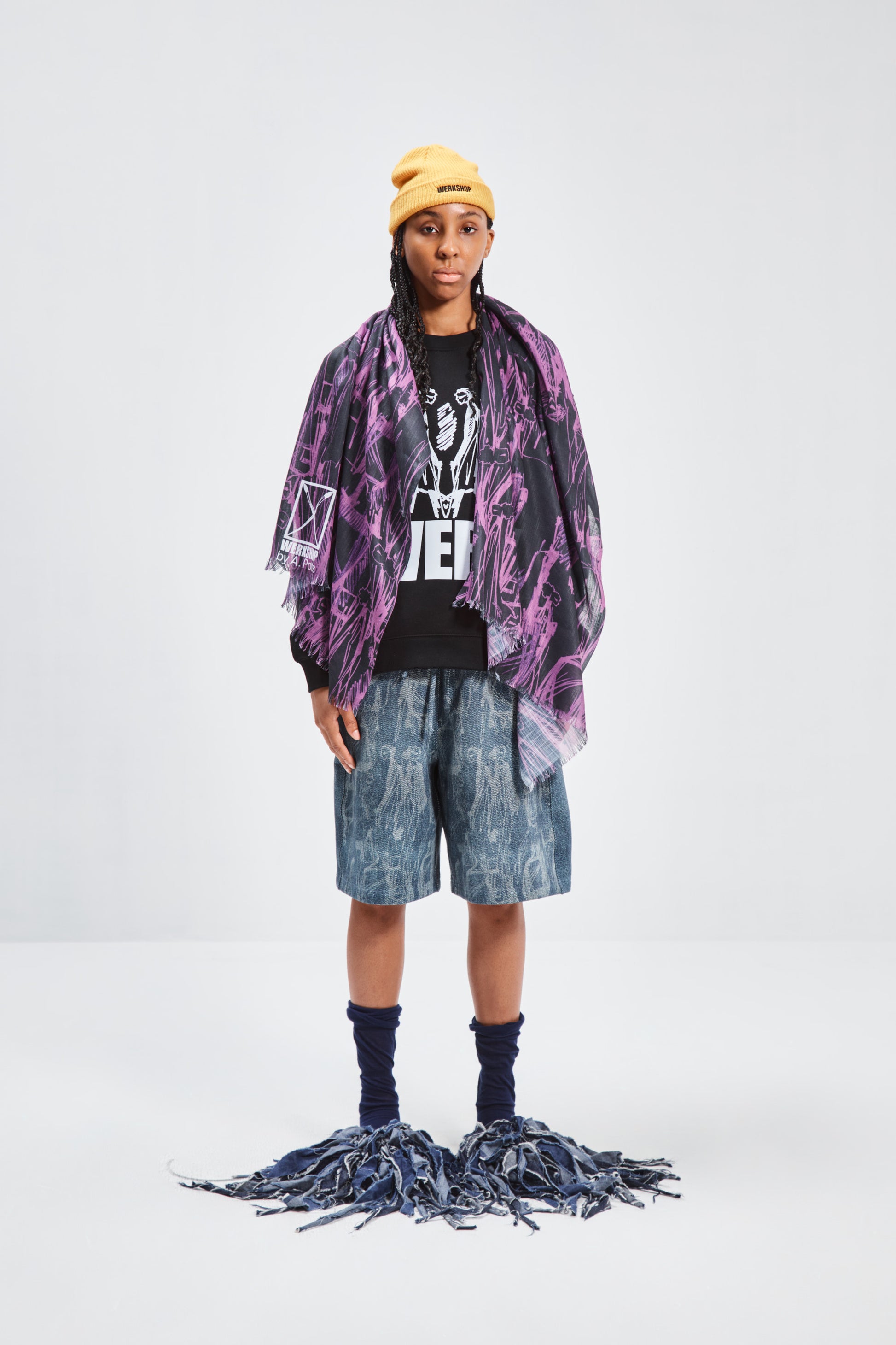ALL PEOPLE OPTIC SCARF- BLACK/PINK