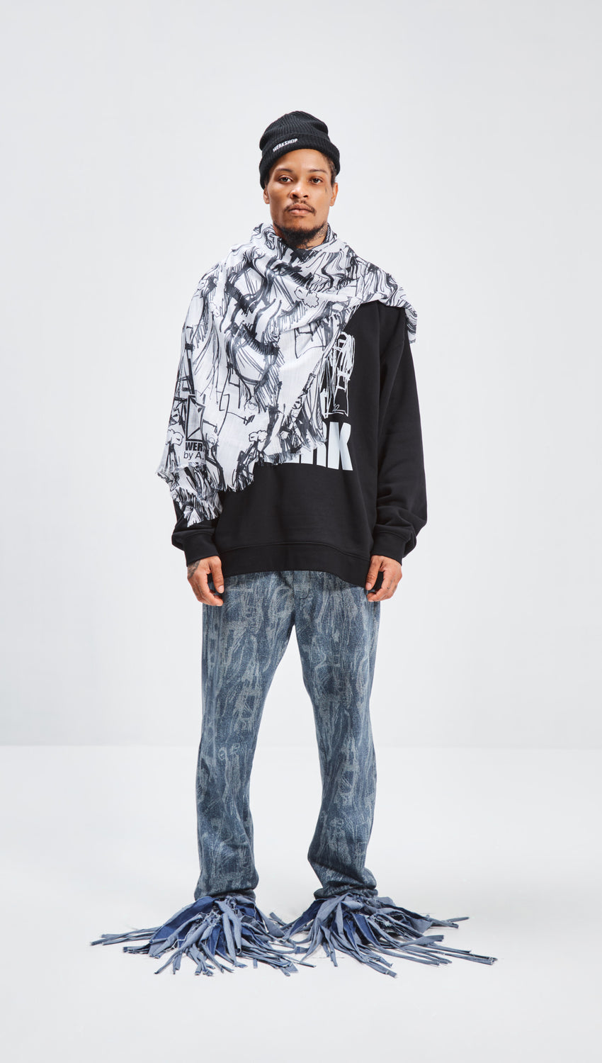 ALL PEOPLE OPTIC SCARF - Black/White