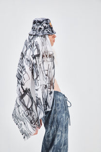 ALL PEOPLE OPTIC SCARF - Black/White