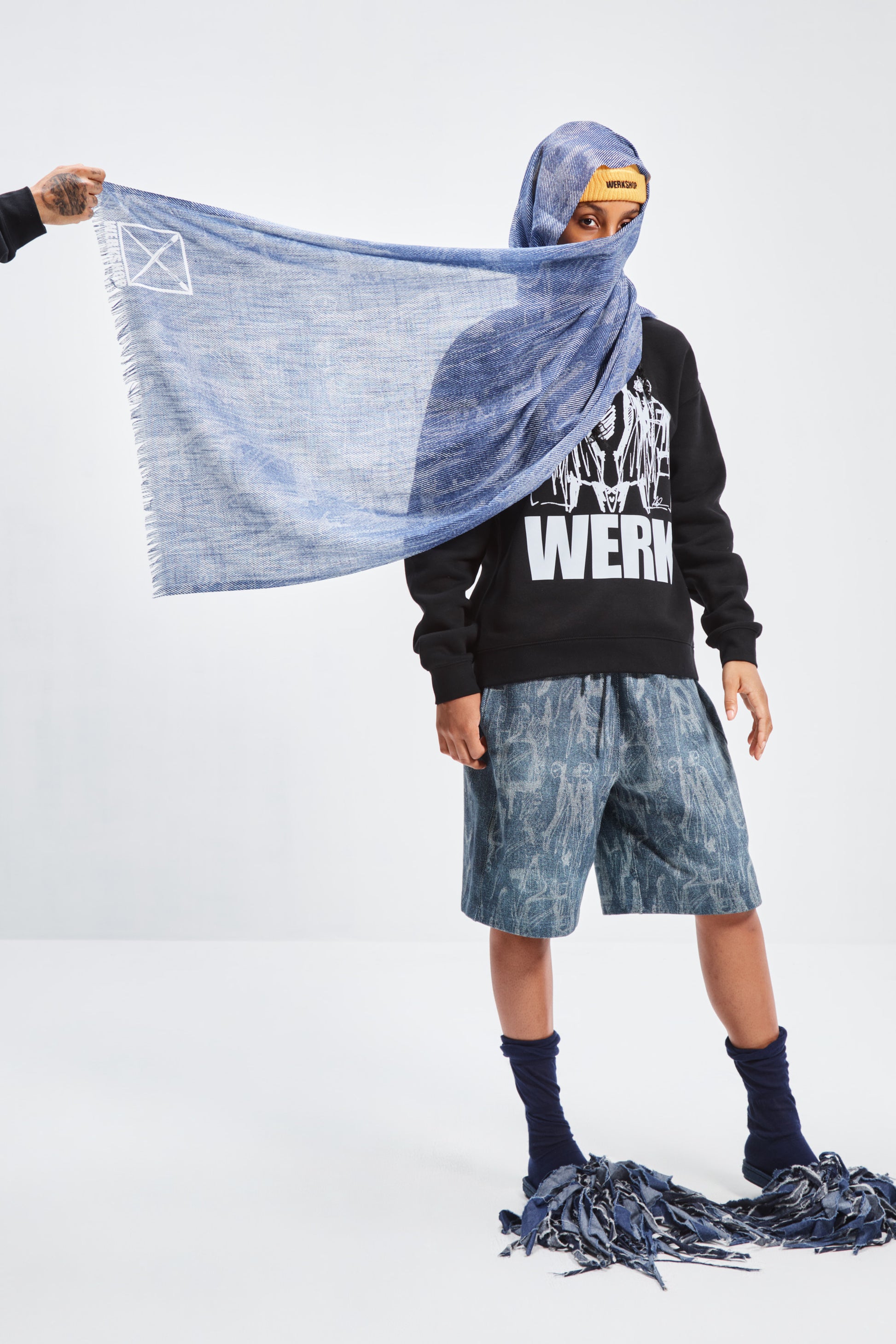 ALL PEOPLE OPTIC SCARF - Denim