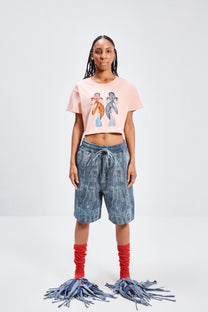 GIRL WITH THE GOLD EARRINGS CROPPED TEE
